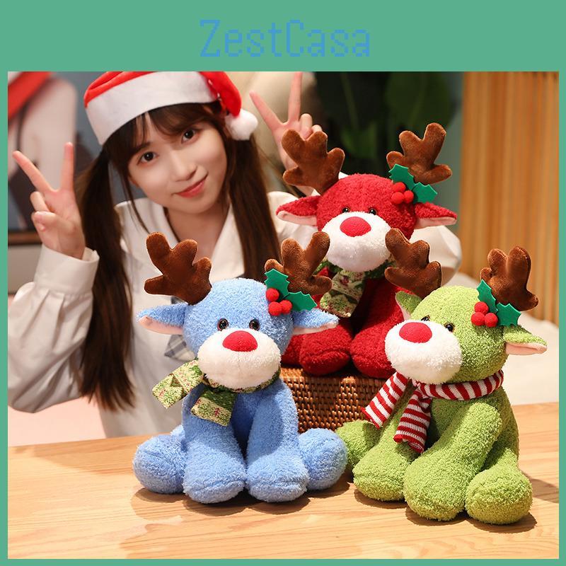 Toy Plush Reindeer Christmas Stuffed Doll Gift For Kids Decorations Bedroom