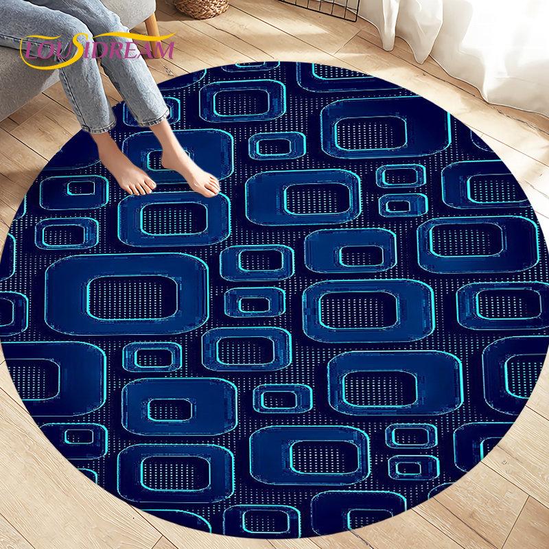 Tappeto per area illusione visiva geometrica astratta 3D Tappeto grande, rotondo per soggiorno, camera da letto, divano, decorazione, tappetino antiscivolo