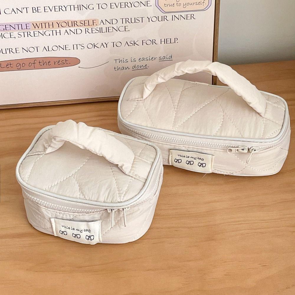 Multifunctional Creative Cosmetics Storage Bag INS with Handle Handheld Makeup Bag Large Capacity Portable Cosmetic Case Travel