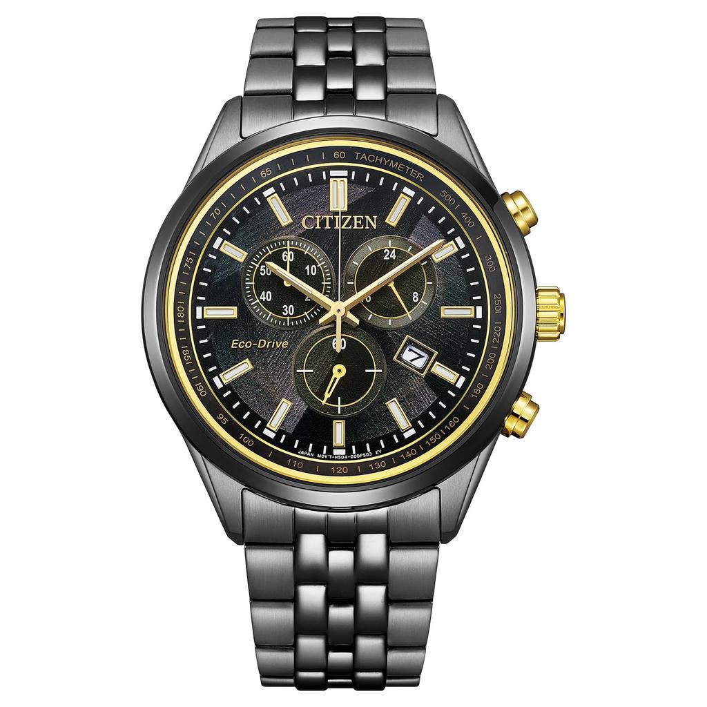 Citizen KOLEKCJA AT2576-68E LIGHT w KOLORZE CZARNYM Eco-Drive Edycja Limitowana z okazji 50. Rocznicy Zegarek Męski Czarny i Złoty