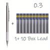 All Metal Mechanical Pencils 0.3, 0.5, 0.7, 0.9, 1.3 2.0mm Lead Refills  Art, Writing, Sketching Retractable Design