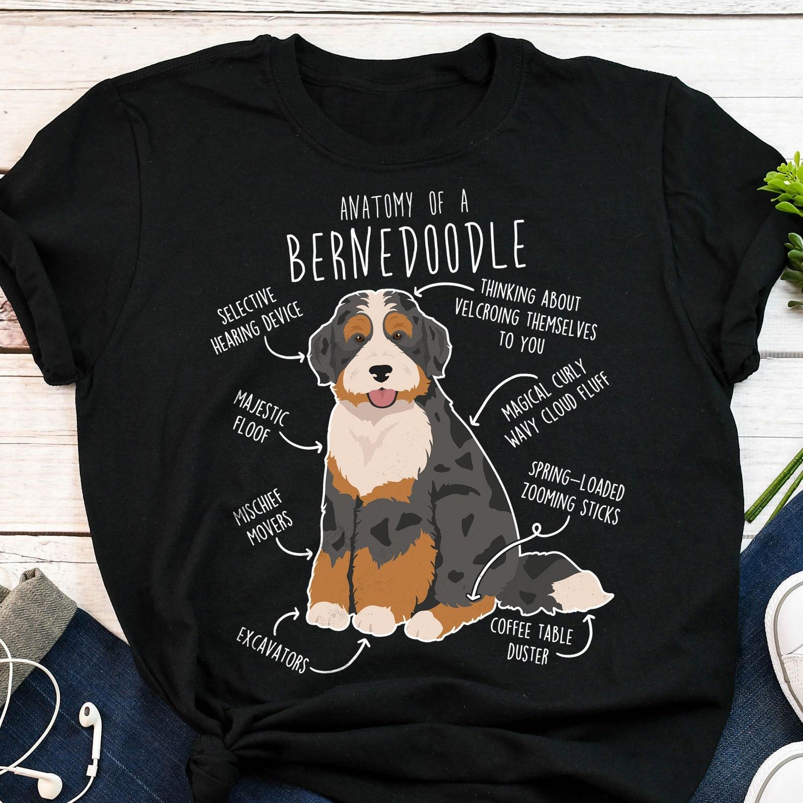 Bernedoodle Shirt, Black Merle Bernedoodle Dog Lover Gift, , Funny Cute Doodle T-shirt Poodle Mix Cross Tshirt Mom Dad Blue Merle 150