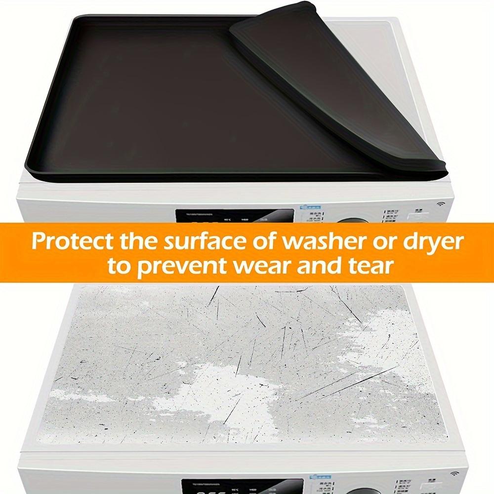 Washing Machine Storage Mat, Non-Slip Waterproof Washer Dryer Top Cover, Laundry Detergent and Fabric Softener Organizer, Washing Machine Accessory
