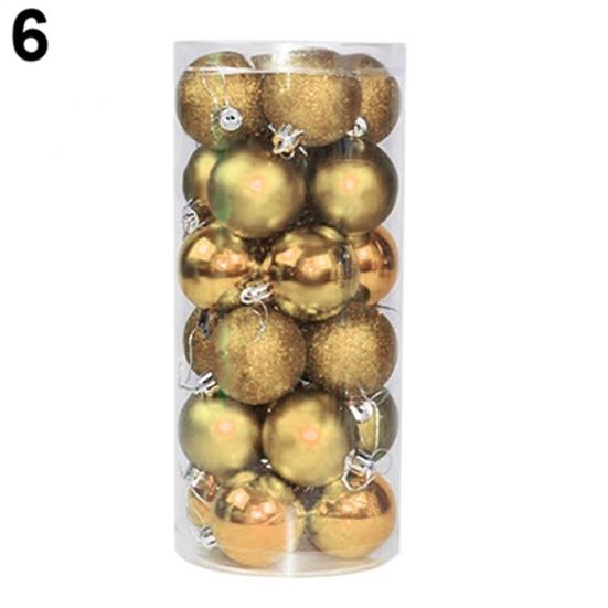 24Pcs Runde Weihnachten Baum Dekorationen Hängen Home Party Ornament Bälle Kugeln