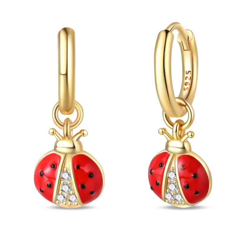 Original New In 925 Silver Gold Star And Moon Pave Colored Zircon Earrings For Women Trending Fashion Jewelry Birthday Gift
