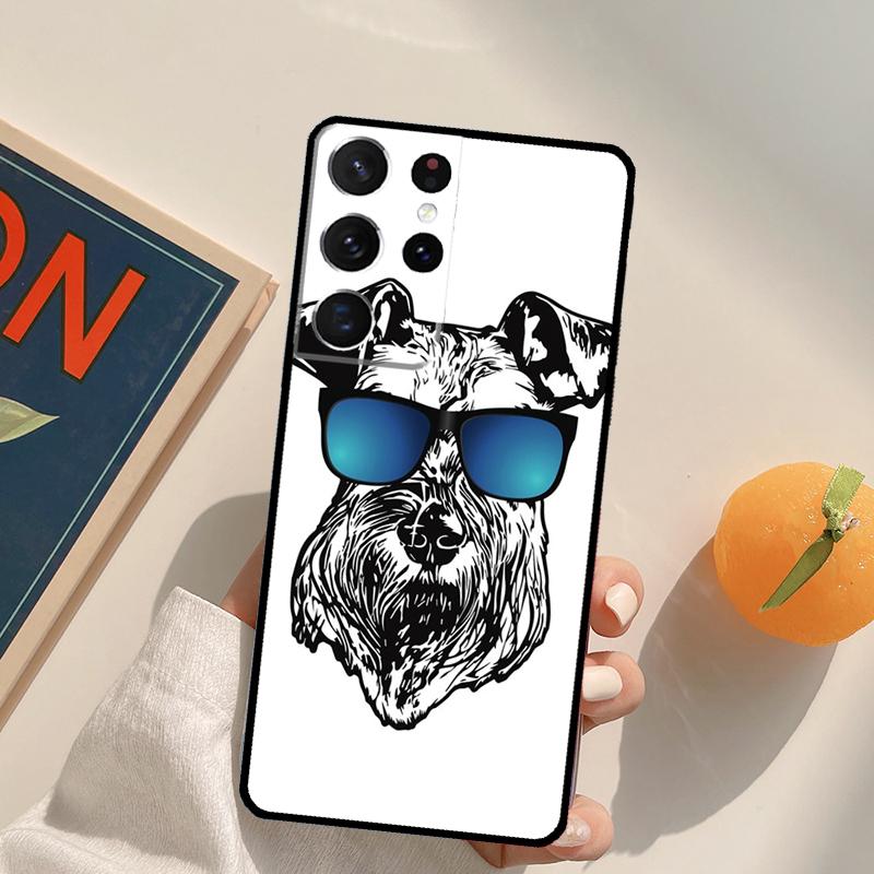 Cartoon Schnauzer Dog Case For Samsung Galaxy S21 S22 S23 Ultra S8 S9 S10 Note 10 Plus Note 20 Ultra S20 FE Coque