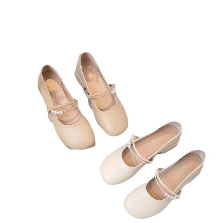 Super soft leather new Chinese shoes 2025 summer new single shoes fairy Doudou shoes super fire Mary Jane grandma shoes