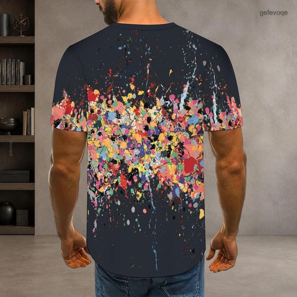 Men Plus Size Round Neck Short Sleeve T Shirt Black Base Dark Gothic Cross Skull Print Street Tops