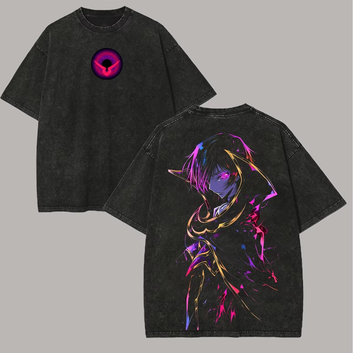 Code Geass Anime Printed Tshirt Unisexs Clothing and Womens Washed Tshirt High Quality Vintage Cotton Tshirt 2026 Summer Tops M
