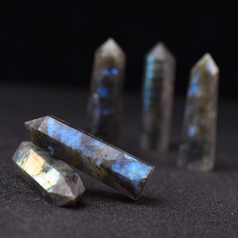 Labradorite & Moonstone Crystal Prism Point