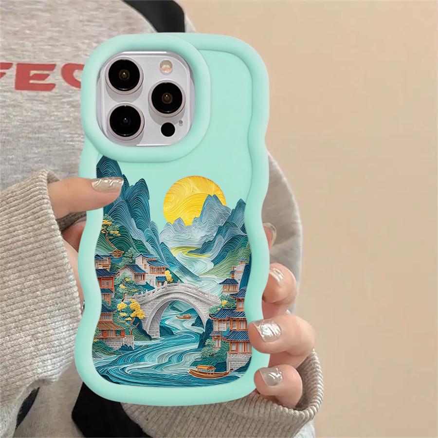 Mountain Art Case for iPhone 17 Air 13 XR 15 Plus 16 Pro Max 11 14 8 12 Soft Phone Cover