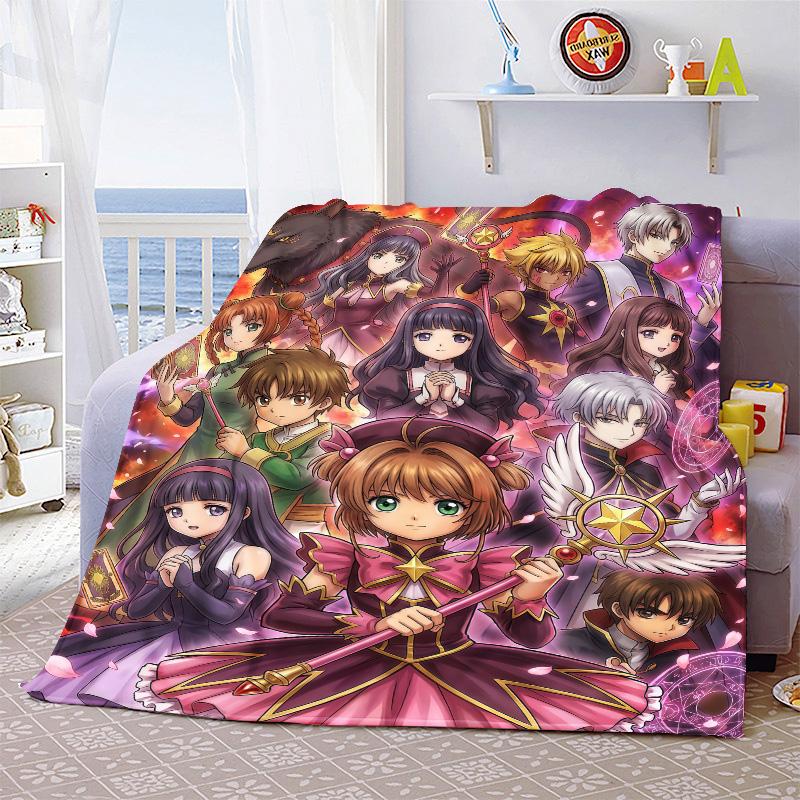 Cardcaptor Sakura Anime Flannel Blanket Soft Cozy Warm Throw Lightweight Blanket for Bed Sofa Home -QJY