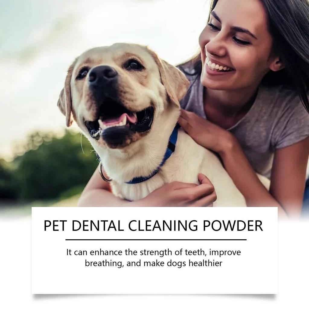 YEGBONG Dog Dental Cleaning Powder - Gently Cleans Tartar and Stains, Freshens Breath