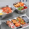 304 Stainless Steel Camping Lunch Box Compartmental Food Storage Box Dinnerware Picnic Box  Trip