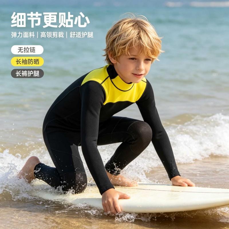 Kids Thermal Wetsuit Diving Surfing Swimming Winter Cold Water Protection Unisex Long Sleeve Full Body Suit