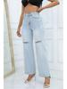 Women's High Waist Washed Ripped Bleached Slimming Jeans - Spring/Summer Collection