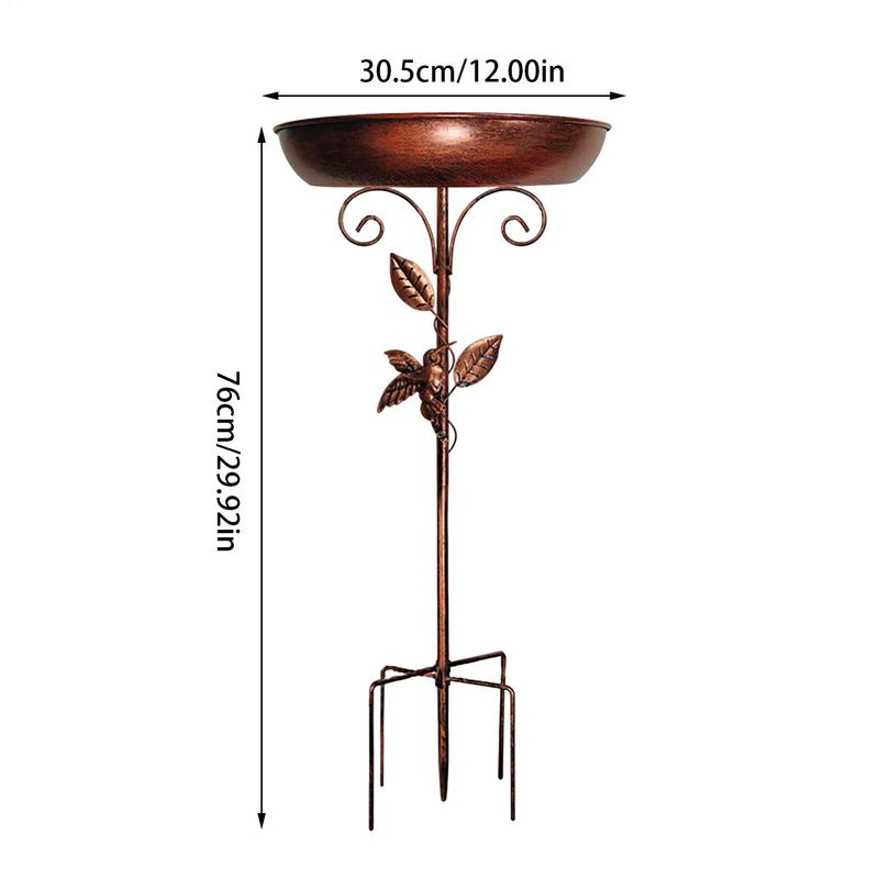 Retro Iron Bird Bath Birdbath Bowl & Water Feeder Decoration For Pond Birdwatching Balcony Farmhouse Backyard Garden