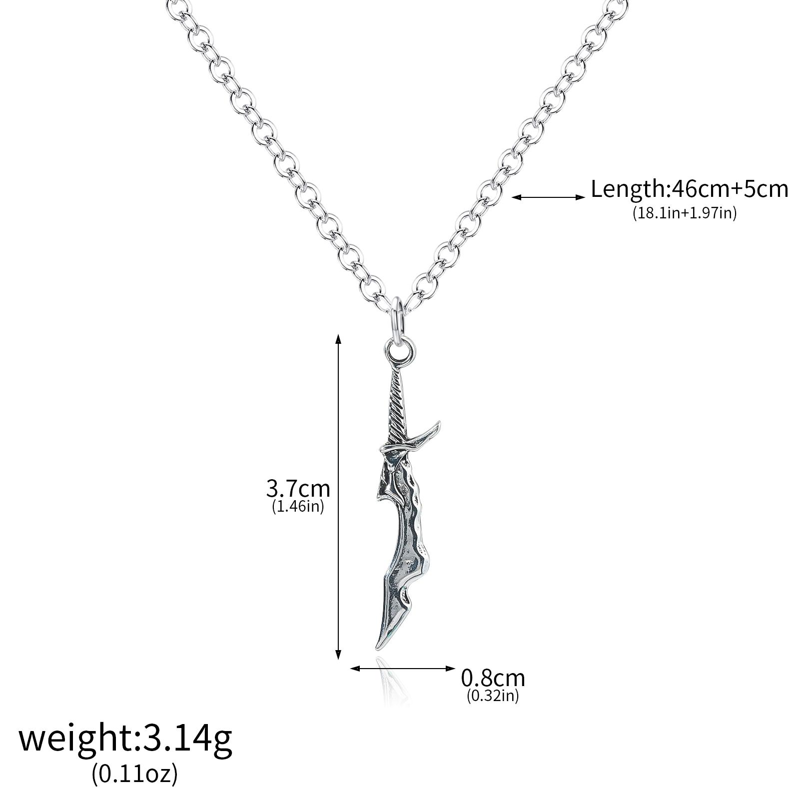 Anime Solo And Leveling Necklace Short Blade Pendant Necklace Sung Jin-woo Yoo Jin-ho Necklace Jewelry Cosplay Props Gifts