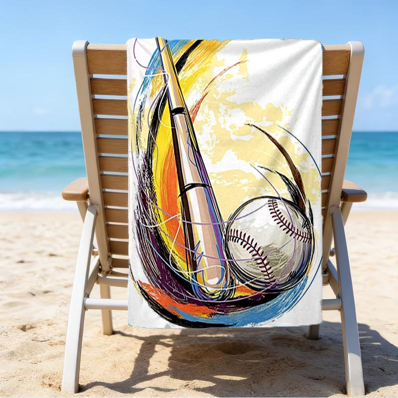 Ultra-Soft Beach Towel with Baseball Theme,Ideal for Pool - Camping, Diving - Perfect Travel Essential, Vibrant Beach Towel.