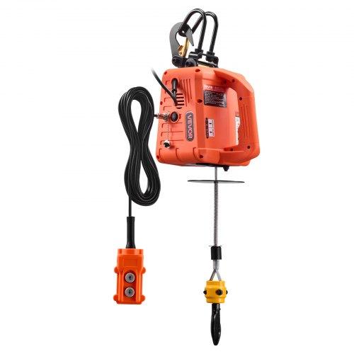 VEVOR 3-in-1 Electric Hoist Winch, 500 kg Capacity, 1500W Portable Electric Power Winch, 7.6 m Lifting Height, 5 m/min with Manual
