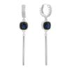 Silver Earrings with Nano Sapphire 1.86ct (2194972)