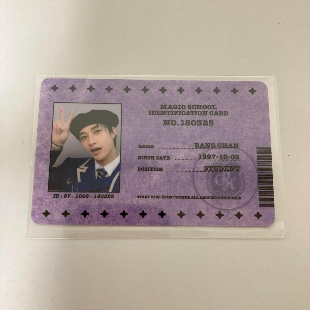 [USED] Stray Kids Fan Meeting Student ID Card Bang Chan