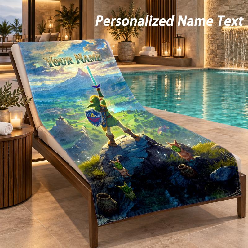 Zelda Custom Name Beach Towel Large Soft Towel for Indoor Bathroom Outdoor Beach