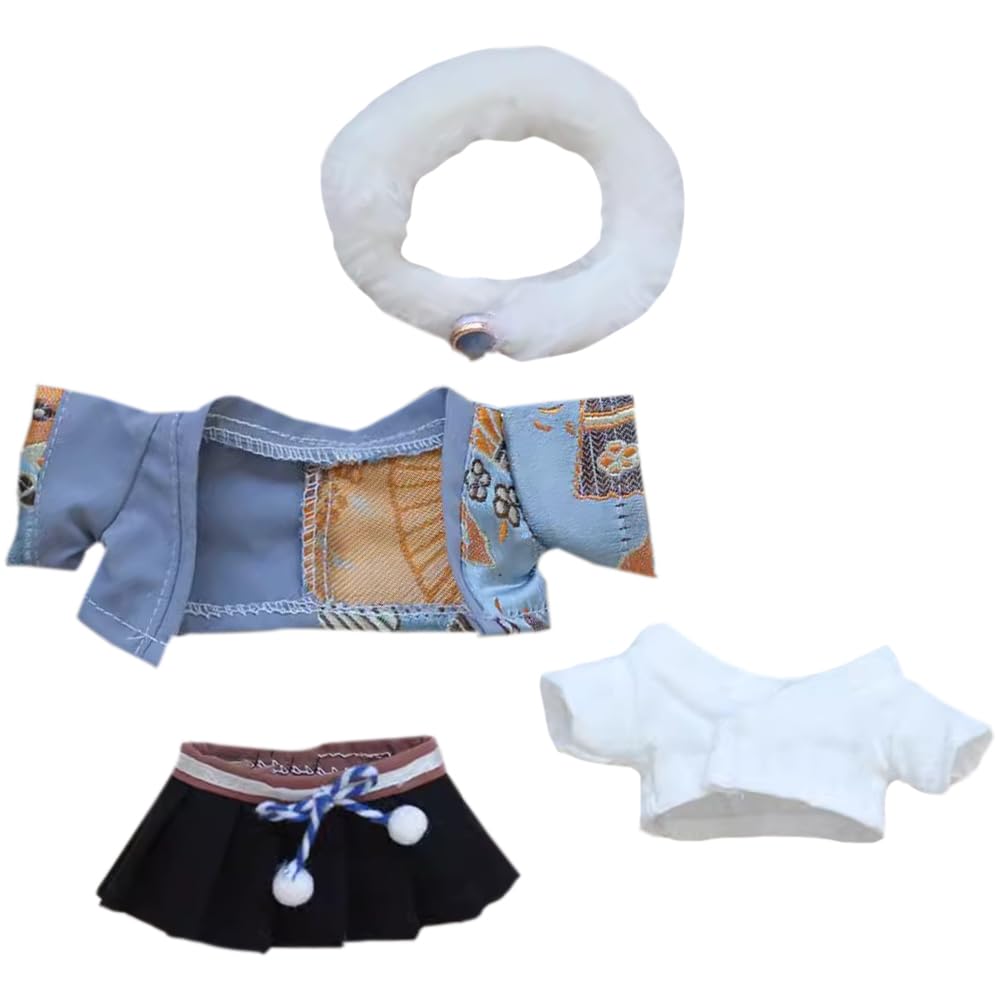 

niannyyhouse 10см20см Плюшевый Набор Кимоно, Блокировка Цвета, Юката, Хлопковый Наряд для Куклы, Наряжаться (Синий-10см)