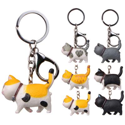 Llavero con forma de gato regordete de dibujos animados, juguete colgante, llavero, bolso, colgante