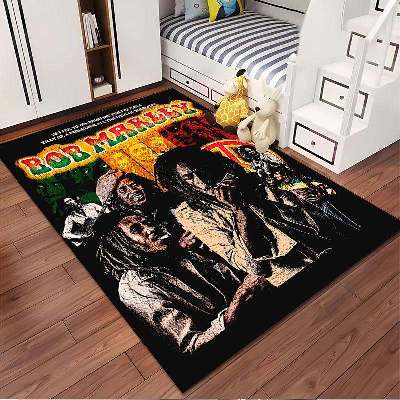 Bob Marley Reggae Art Carpet Suitable As a Non-slip Mat for the Living Room or Bedroom Sofa