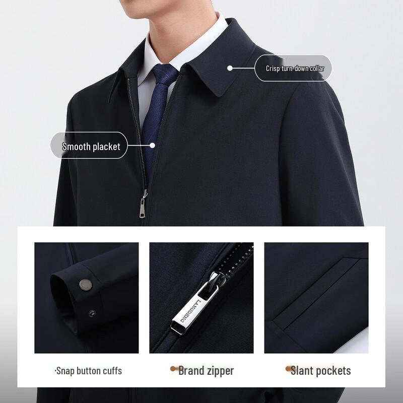 Langdeng Men's Machine Washable Wool Executive Jacket