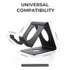 Travel Friendly Space Saving Universal Metal Stand Holder For Tablets And Handheld Devices Ergonomic Design Nonslip Base