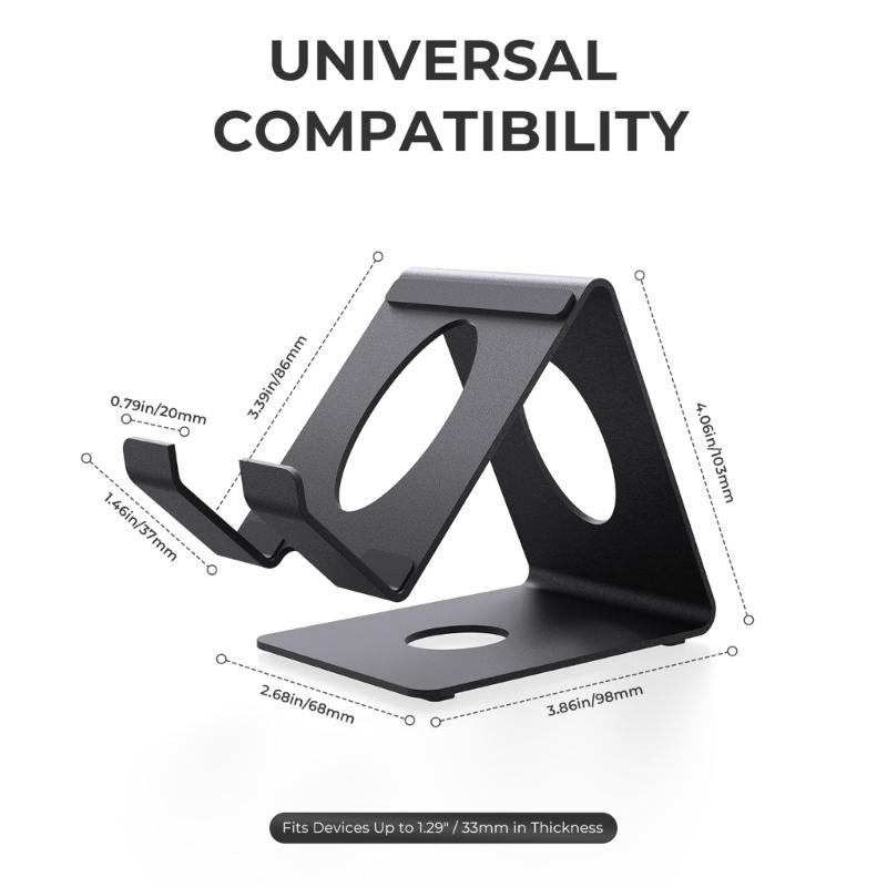 Travel Friendly Space Saving Universal Metal Stand Holder For Tablets And Handheld Devices Ergonomic Design Nonslip Base