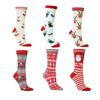 6 Pairs Christmas Socks Colorful Printed Pattern Holiday Socks Skin Friendly Warm Christmas Decoration Gadget 6 Pairs