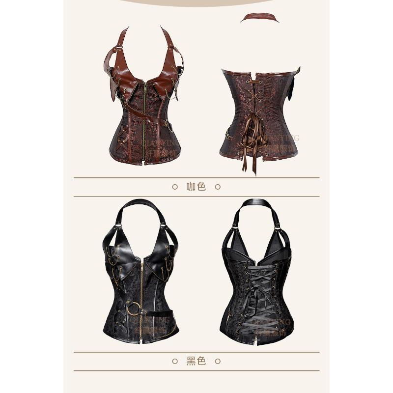 Halter Neck Steampunk Corset Push Up Tummy Control Waist Shaping Shapewear