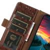 For Sony Xperia 1 VII Case RFID Blocking Genuine Cow Leather Phone Case Ostrich Texture