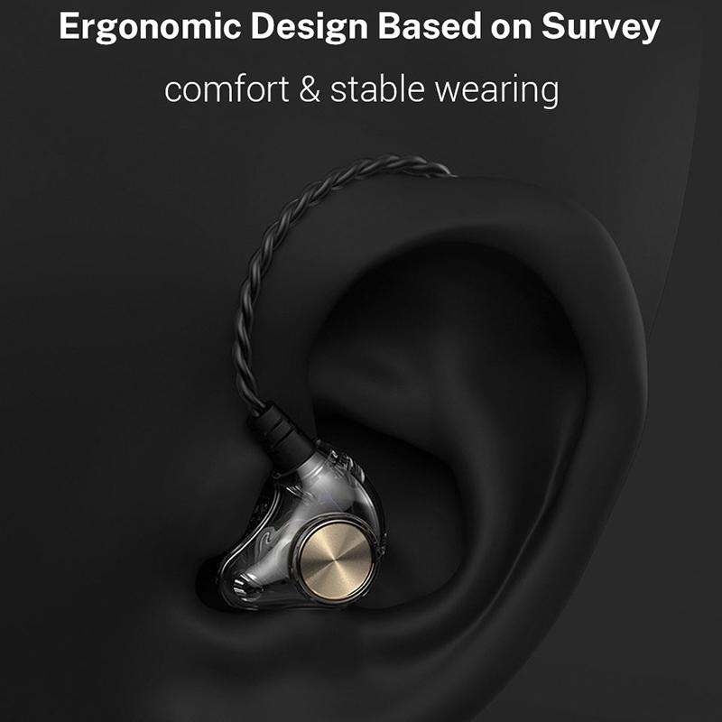 JIANGSHENG K1 3.5mm Wired Headset HIFI Half-In-Ear Earphone Sports Headphone for Smartphone