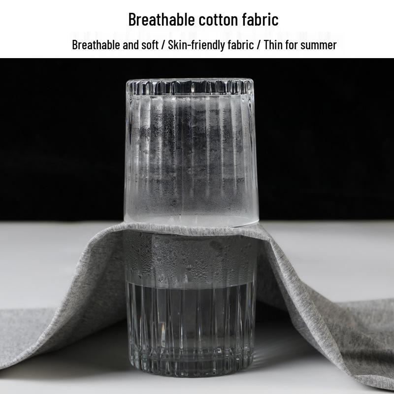 Women's Summer Cotton Breathable High-Waist Loose Straight Cropped Pants