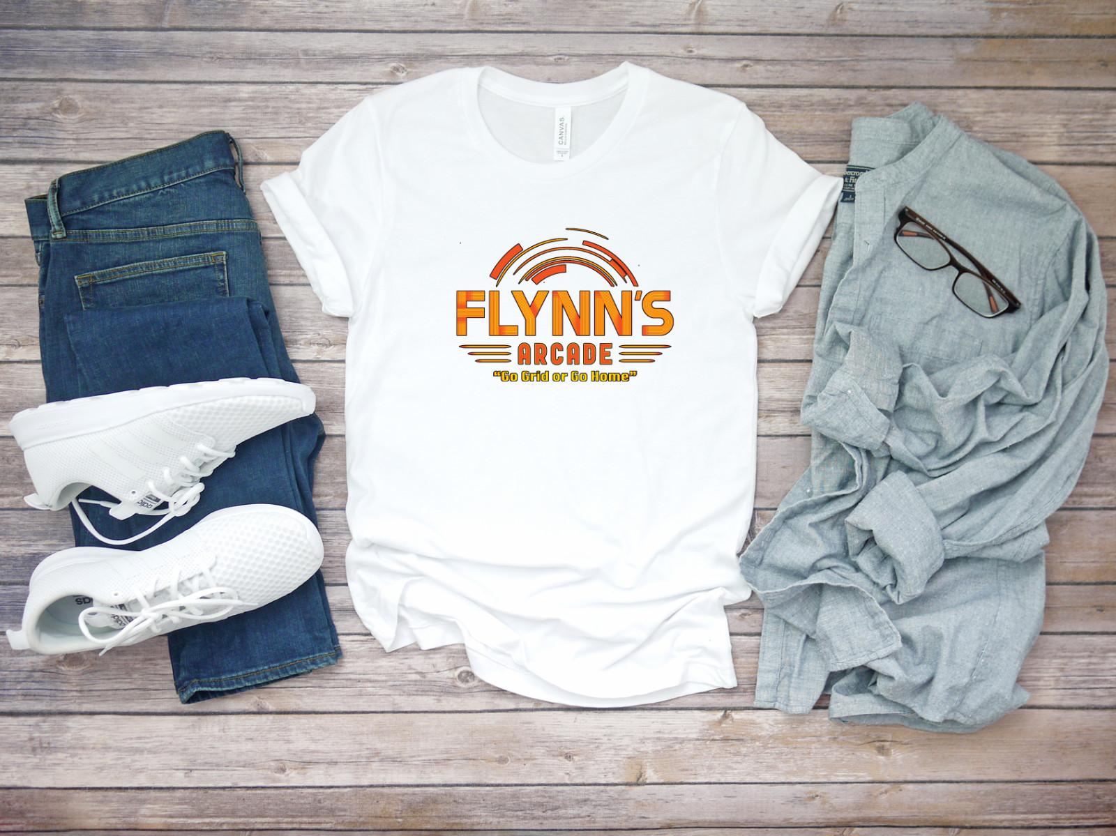 Flynn Arcade Logo Short Sleeve White Men T-shirt C045 M