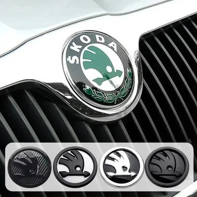 Car Emblem Badge Front Hood Trunk Sticker Decoration For Octavia Rapid Kodiaq Karoq Enyaq RS Yeti Scala Fabia Kamiq Superb