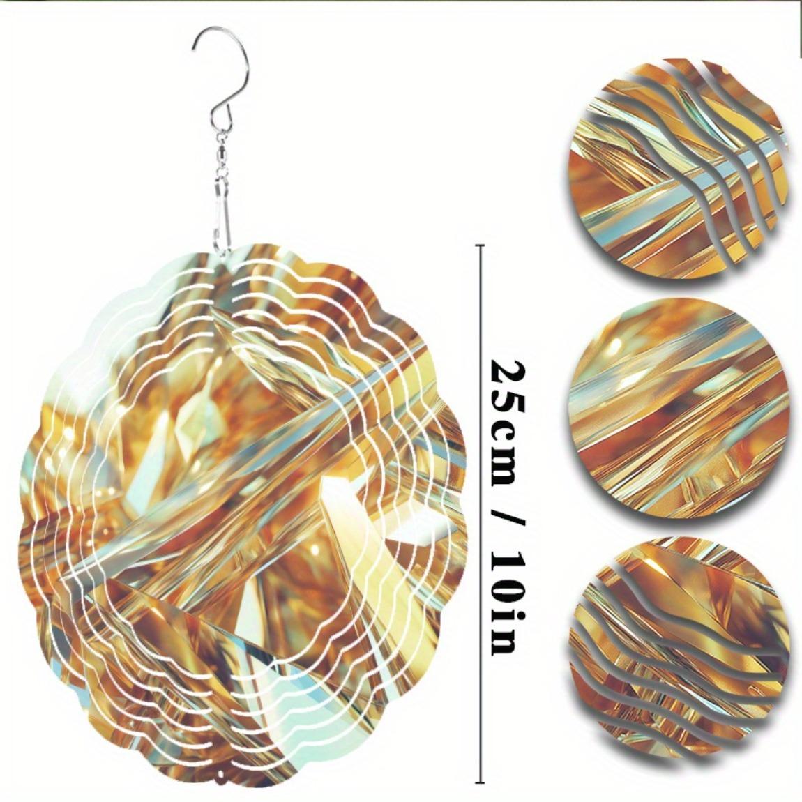 

10-дюймовый оранжево-золотой ветряной спиннер, вращающийся на 360 градусов, металлический колокольчик для улицы, сада, патио, балкона, декор, подарок на все сезоны 01A