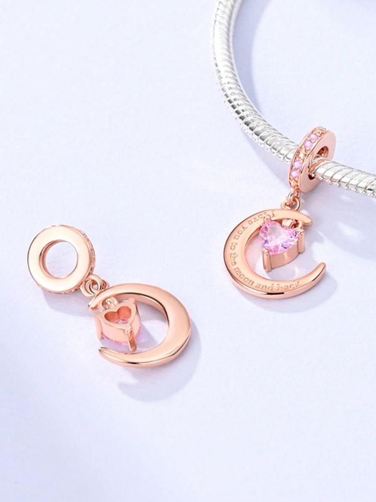 Copper Colors Baroque Flower Moon Beads Charmpendant For Original Bracelet For Women Diy Jewelry Love Gift