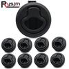 HD 10PCS 6PCS Black Flush Boat Marine Latch Flush Pull Door Cabinet Lock Latch for RV Yacht Boat Accessories Door Replacement