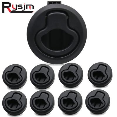 HD 10PCS 6PCS Black Flush Boat Marine Latch Flush Pull Door Cabinet Lock Latch for RV Yacht Boat Accessories Door Replacement