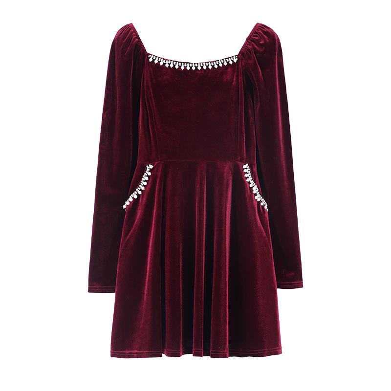 2025 Spring Velvet Plus Size Loose Dress - High-End Petite Style from Internet Celebrity Douyin Live