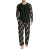 Herren Halloween Pyjama-Set mit langärmeligem Oberteil und langer Hose, lässig, bequem, Nachtwäsche