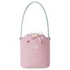 New Lee Fabric Bucket Bag, Handbag, Shoulder Bag Women's Pink Plaid LE250101M-102