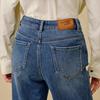 INMAN Vintage Washed Fleece-lined Straight-leg Jeans