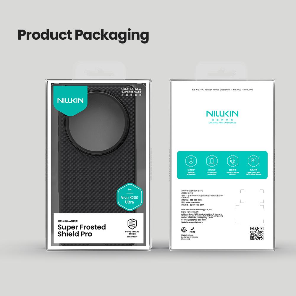 For Vivo X200 Ultra Phone Case Nillkin Super Frosted Shield Pro Hard PC+TPU Shell Shockproof Back Cover