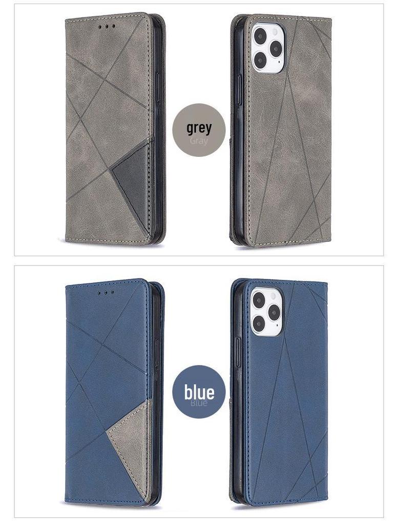 Apple 16 Diamantový Vzor Kožené Pouzdro pro iPhone 15/16 Pro - Ochranný Kryt s Texturou Hovězí Kůže